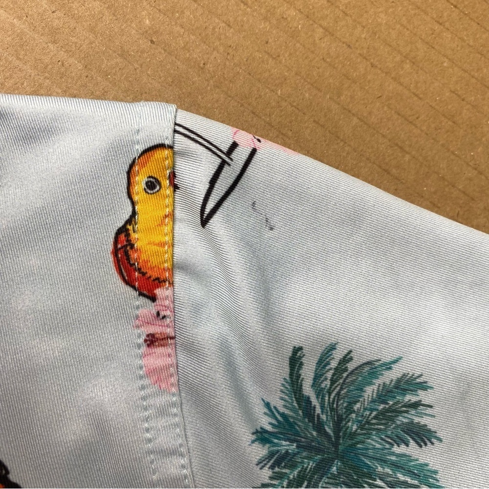 Waggle Men's Golf Polo Shirt Bird Tropical Drink All Over Print - Picture 6 of 7